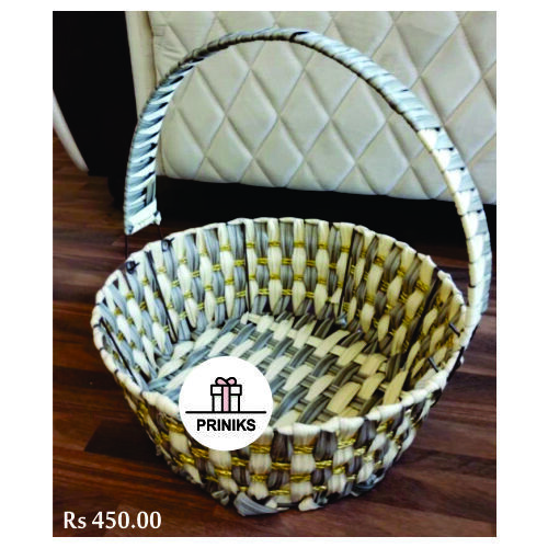 Handle Basket - Durable Plastic, Versatile Design For Easy Storage And Organization