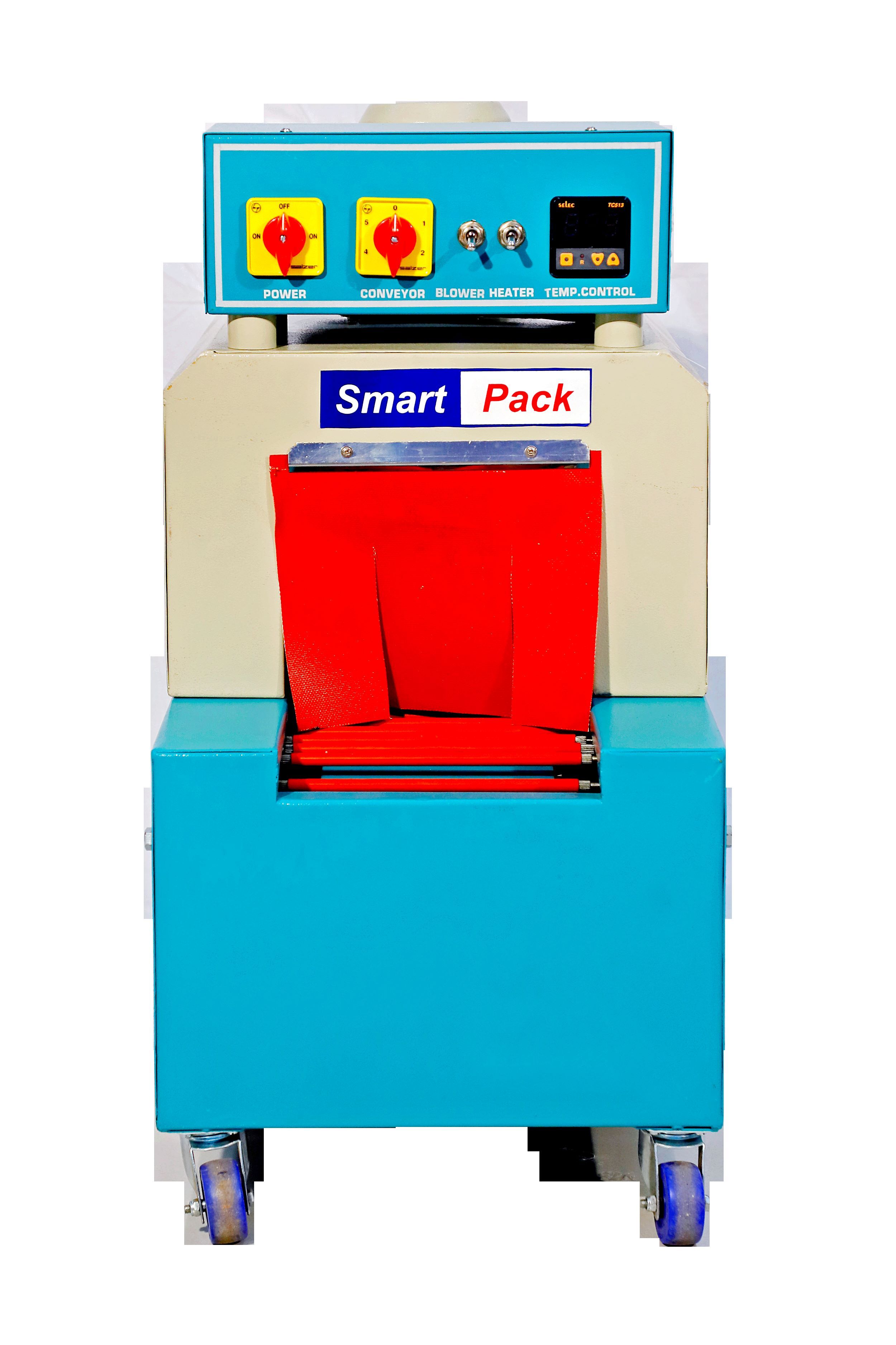 Mini Shrink Tunnel Machine - Ms & Ms Material, 700x440x410mm Dimensions, Blue Color | 0-8 Shrink Speed, Semi-automatic Operation, Frequency Speed Control, 1 Year Warranty