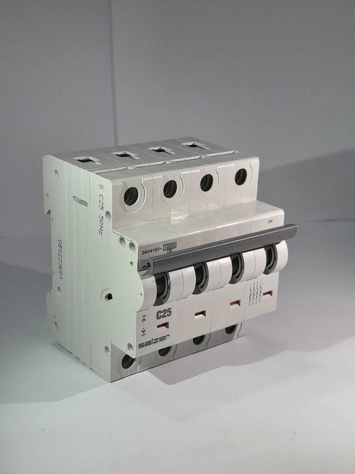 Mcb - 25a 4pole Mxfpc250 | Silver Graphite Contact Tips, High Short Circuit Breaking Capacity, Ip20 Protection, Flame Retardant Material, Thermal Overload & Magnetic Short Circuit Protection