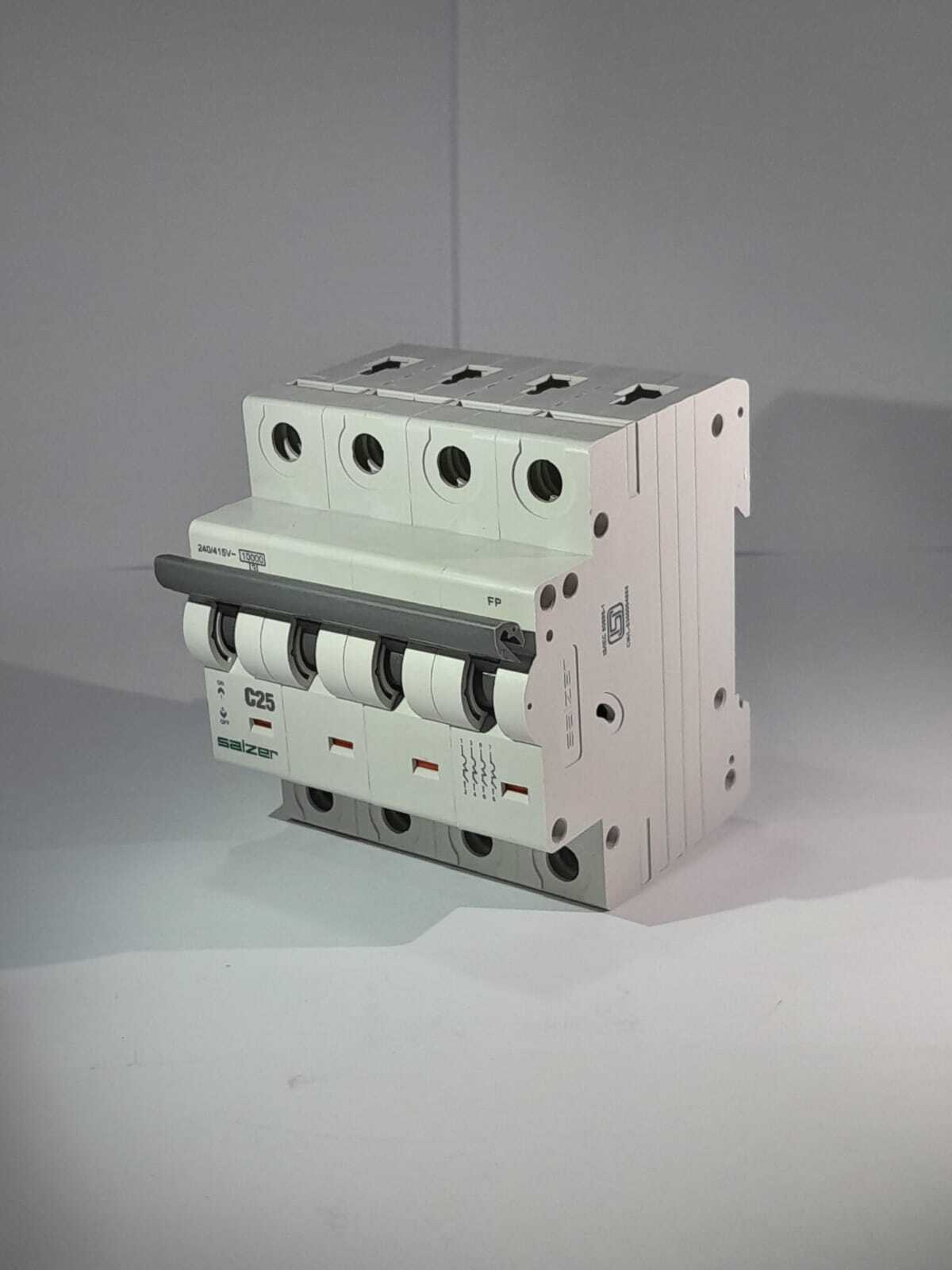 Mcb - 25a 4pole Mxfpc250 | Silver Graphite Contact Tips, High Short Circuit Breaking Capacity, Ip20 Protection, Flame Retardant Material, Thermal Overload & Magnetic Short Circuit Protection