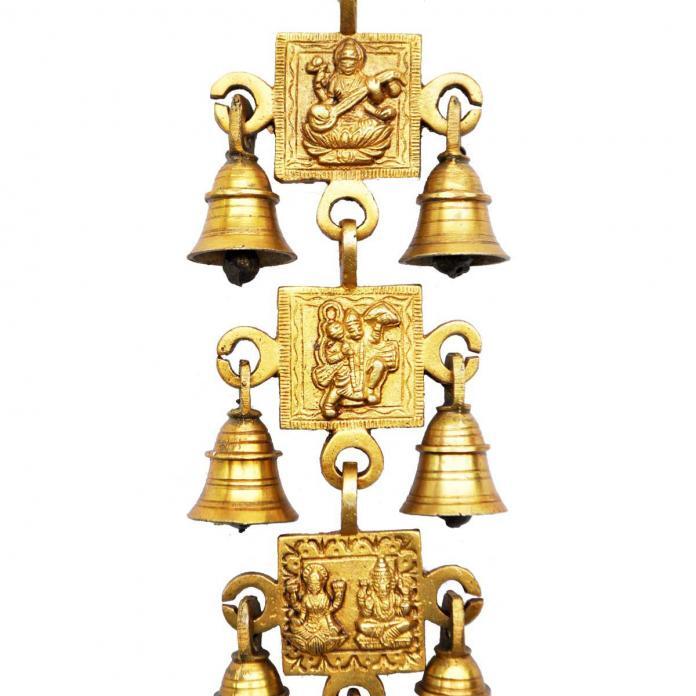 "Exalted Handi Craft Decorative Brass Metal Hangine Bell With 7 Bells "