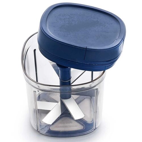 1000ml Hand Chopper - Plastic Body, Stainless Steel Blades, 10x10x10 Cm | User-friendly Dori Mechanism, Versatile For Onions, Fruits, Nuts