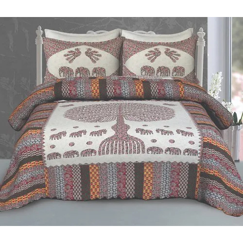 सूती प्रिंटेड बामेरि डबल बेड शीट