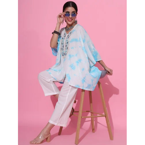 Designer Kaftan Sets - Cotton Summer Wear, 3-4th Sleeve Style, Printed Pattern, Washable Casual Fashion