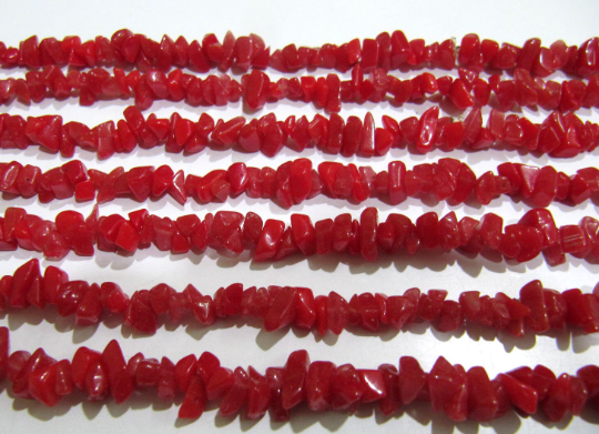 Red Chalcedony Uncut Nugget 6mm To 9mm Beads Strand 35''long - Material: Stone