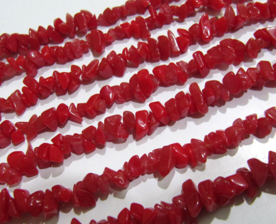 Red Chalcedony Uncut Nugget 6mm To 9mm Beads Strand 35''long - Material: Stone