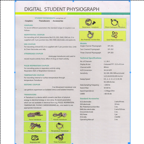 Digital Student Physiograph - Color: White