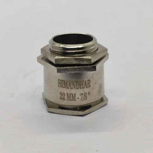 Brass 22mm Single Compression Cable Gland - 22mm Dimension | Industrial Application, Warranty Included