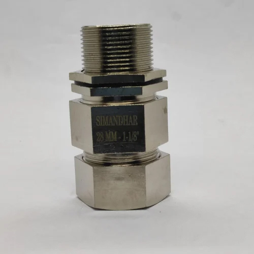 Brass Double Compression Cable Gland - 28mm Dimension, Industrial Application, Secure Seal, Warranty Included