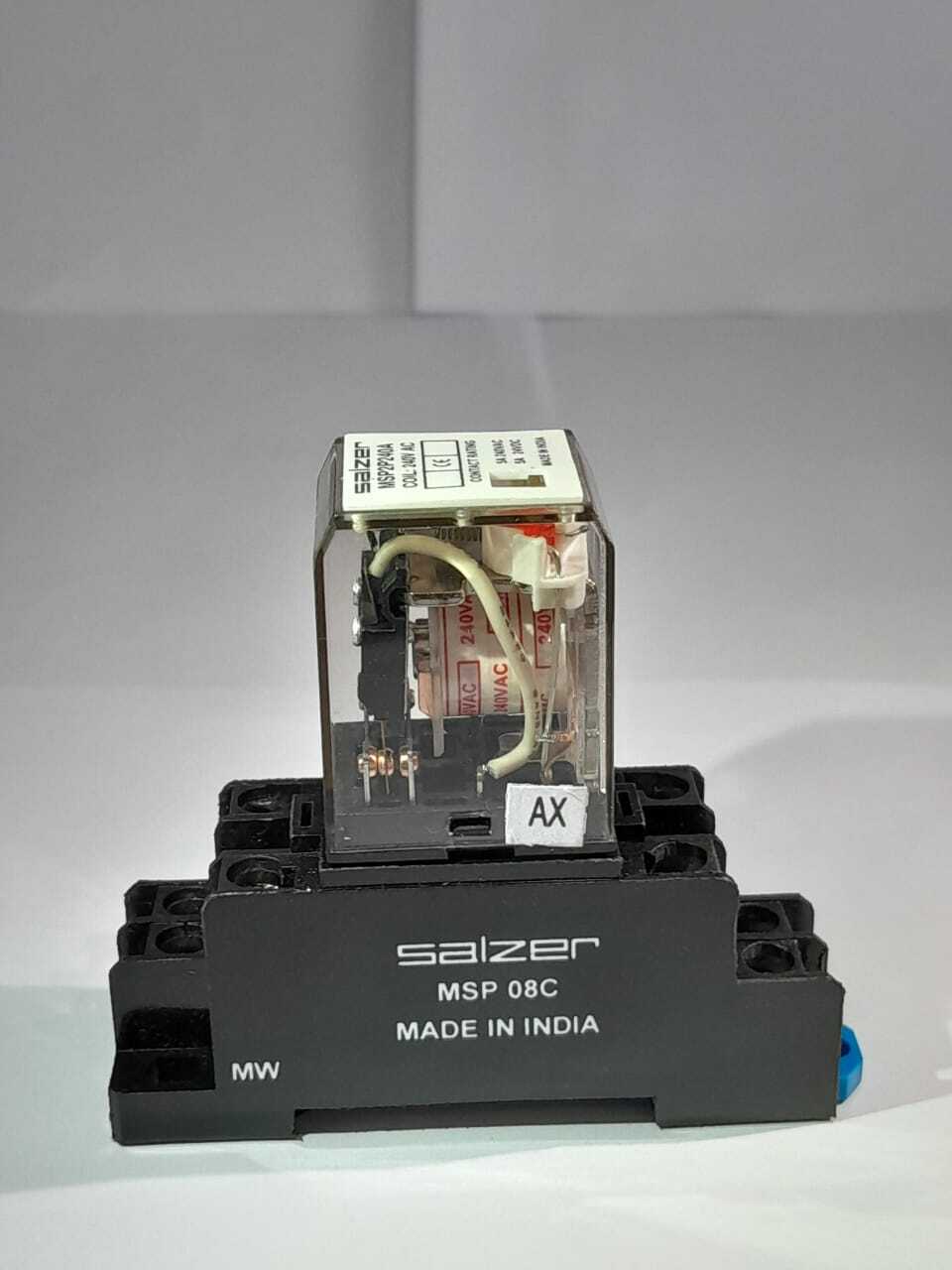 Salzer Glass Relay - 2 Pole, 240 Volt Ac | Compact Design, Fast Switching, Low Power Consumption, Reliable Performance