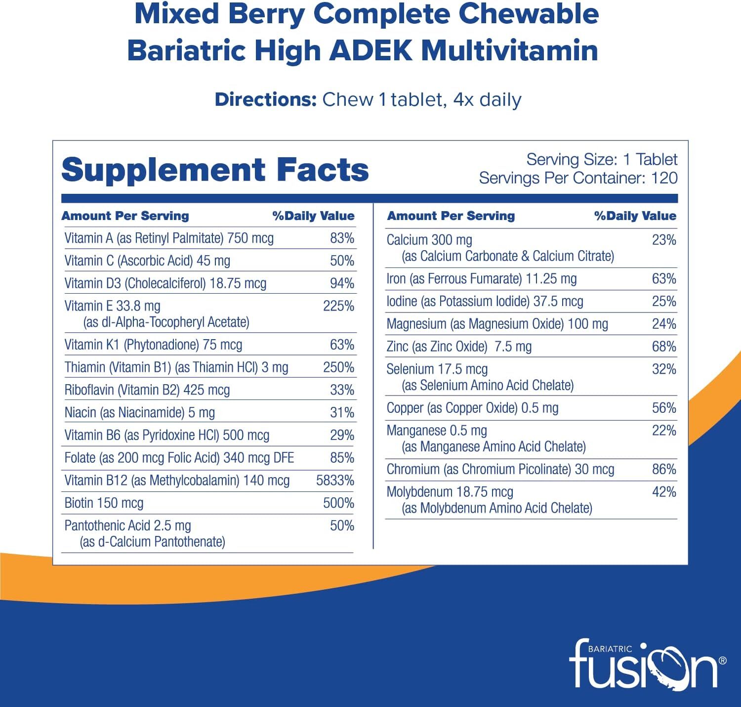 Bariatric Fusion Chewable Multivitamin
