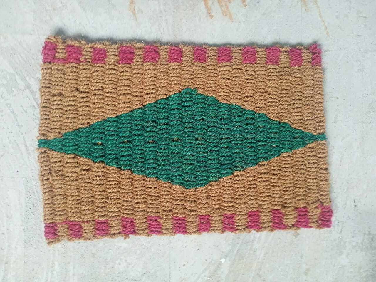Coir Door Mat - 18x12 To 36x18 Inches , Multicolor, Hand Washable, Rectangular, Anti-slip Latex Backing, 2 Cm Pile Height, Farmhouse Style
