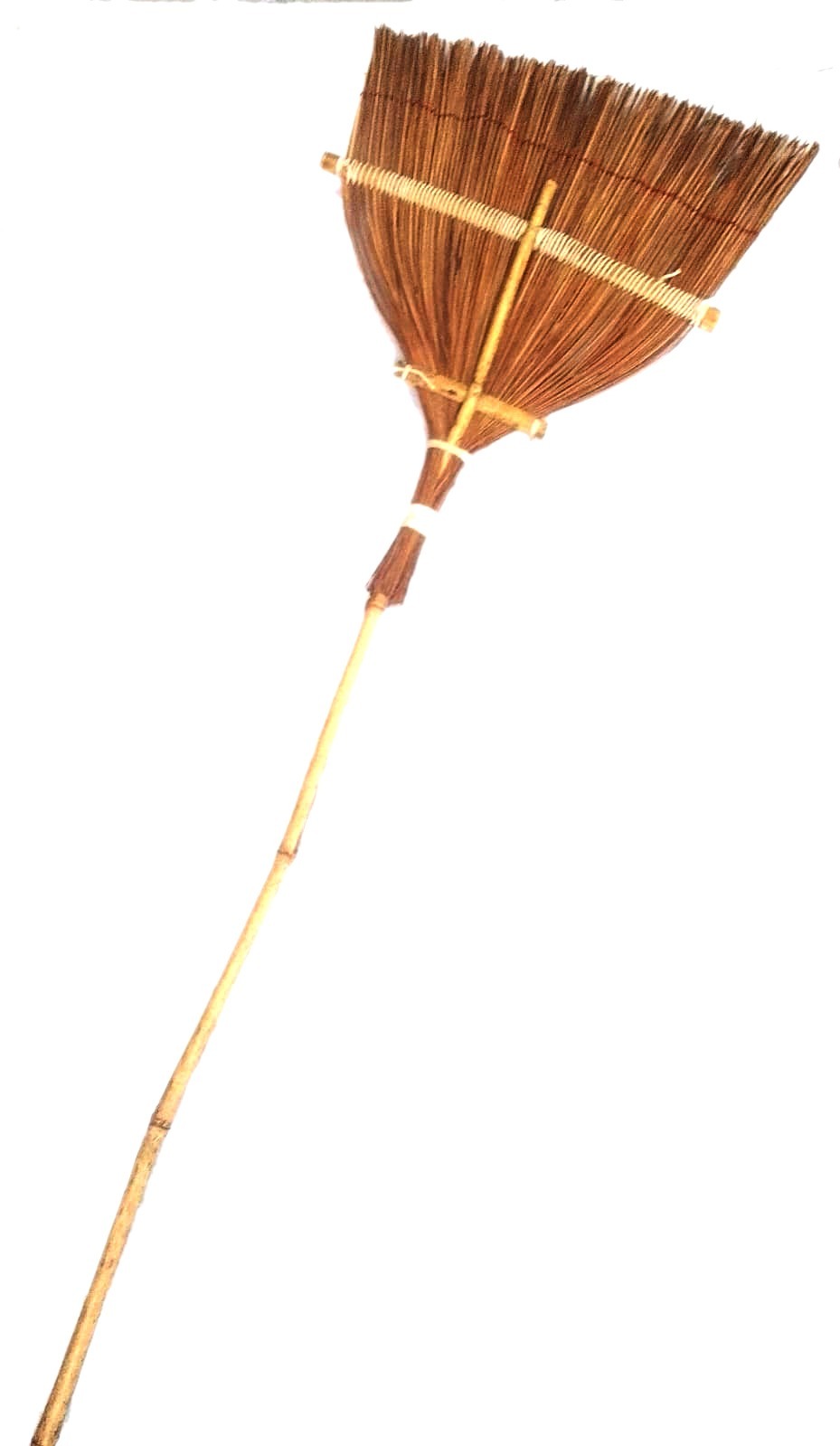 Bamboo Broom - 70 Cm Length, Brown Color | Outdoor Cleaning Tool For Floors And Ceilings, Efficiently Sweeps Dirt And Debris