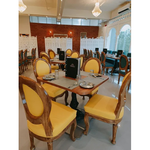 Polished Wooden Table And Chair Set