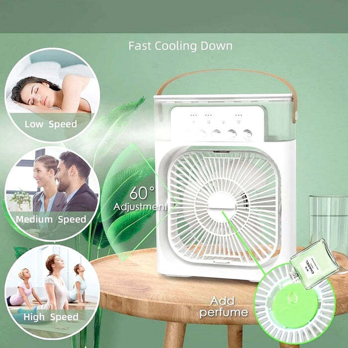 Portable Air Conditioner Fan - Compact Size, Personal Cooling Solution | Lightweight Design, Battery Operated, Ideal For Desks