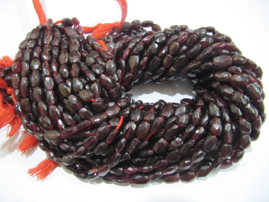 Natural Garnet Oval Shape Faceted 6x8mm To 6x10mm Beads Strand 13''long