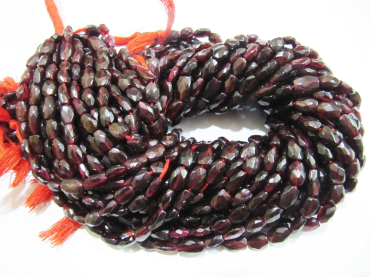 Natural Garnet Oval Shape Faceted 6x8mm To 6x10mm Beads Strand 13''long