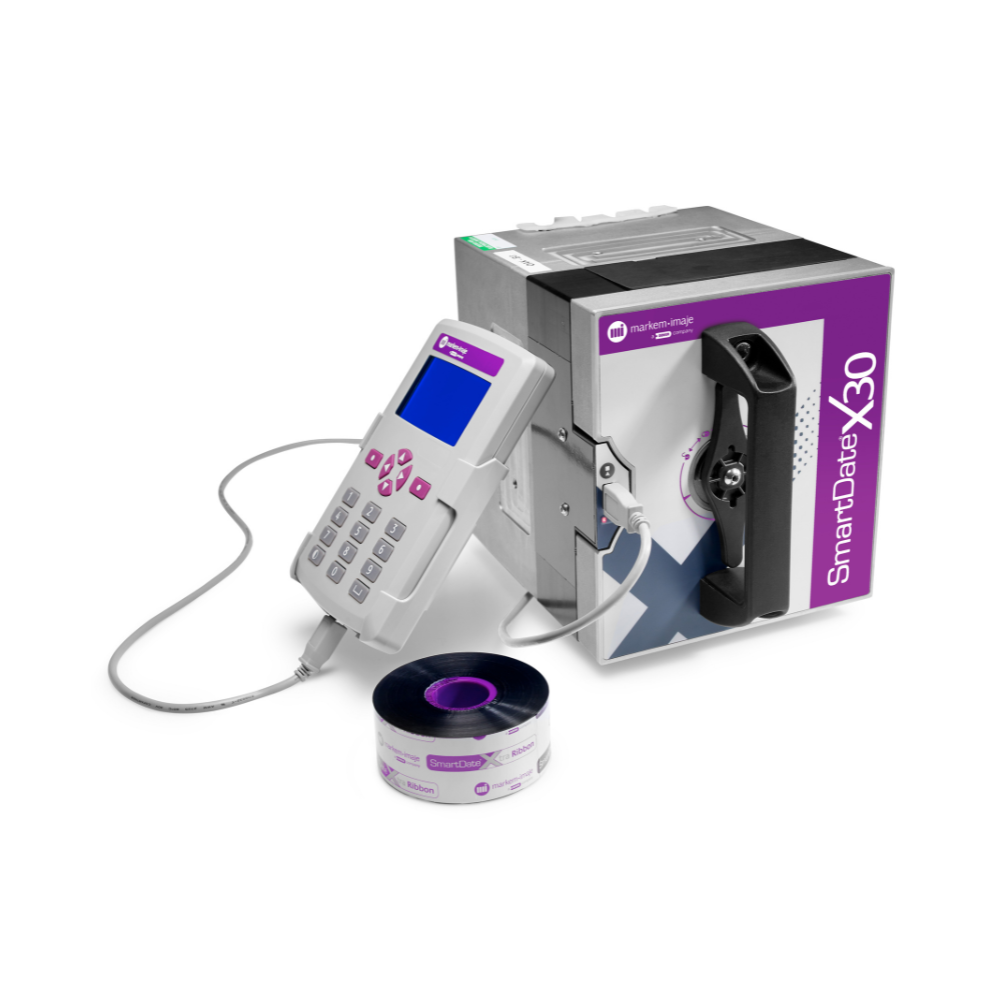 Markem Imaje Smartdate X30 - Thermal Transfer Printer 300 Dpi, 600 Mm/s Print Speed, 32x50 Mm Area | Airless Operation, Remote User Interface, Acm System