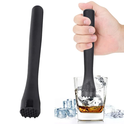 Abs Muddler - Durable ABS Plastic, Rectangular Shape, 26/28/30 cm Sizes, Sleek Black Color | Ergonomic Design for Comfortable Muddling