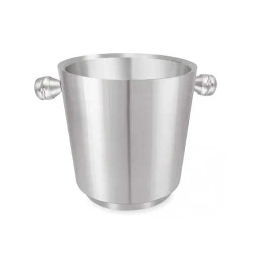 Stainless Steel Champagne Bucket - Rectangular Design, Silver Finish, Rust-Resistant and Elegant Modern Style