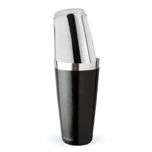 Vinyl Coated Boston Shaker - Stainless Steel, 28oz Capacity, Black and Silver Colors - Sleek Rectangular Shape, Comfortable Grip, Durable Design for Home and Professional Use