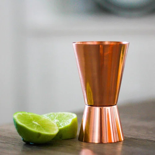 Stainless Steel Peg Measure - 200 ml Capacity, Copper Coated, Rectangular Shape for Modern Home Bars