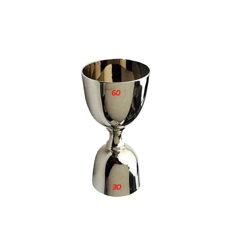 Stainless Steel 30-60 Peg Measure - Small Size, Modern Silver Design | Versatile Double-Sided Tool for Accurate Liquid Measurement