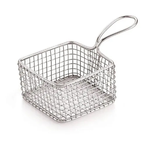 MOUMOUTEN Stainless Steel Square Lattice Fruit Basket - 11x11x2 Inch Draining Wire Basket - View #8