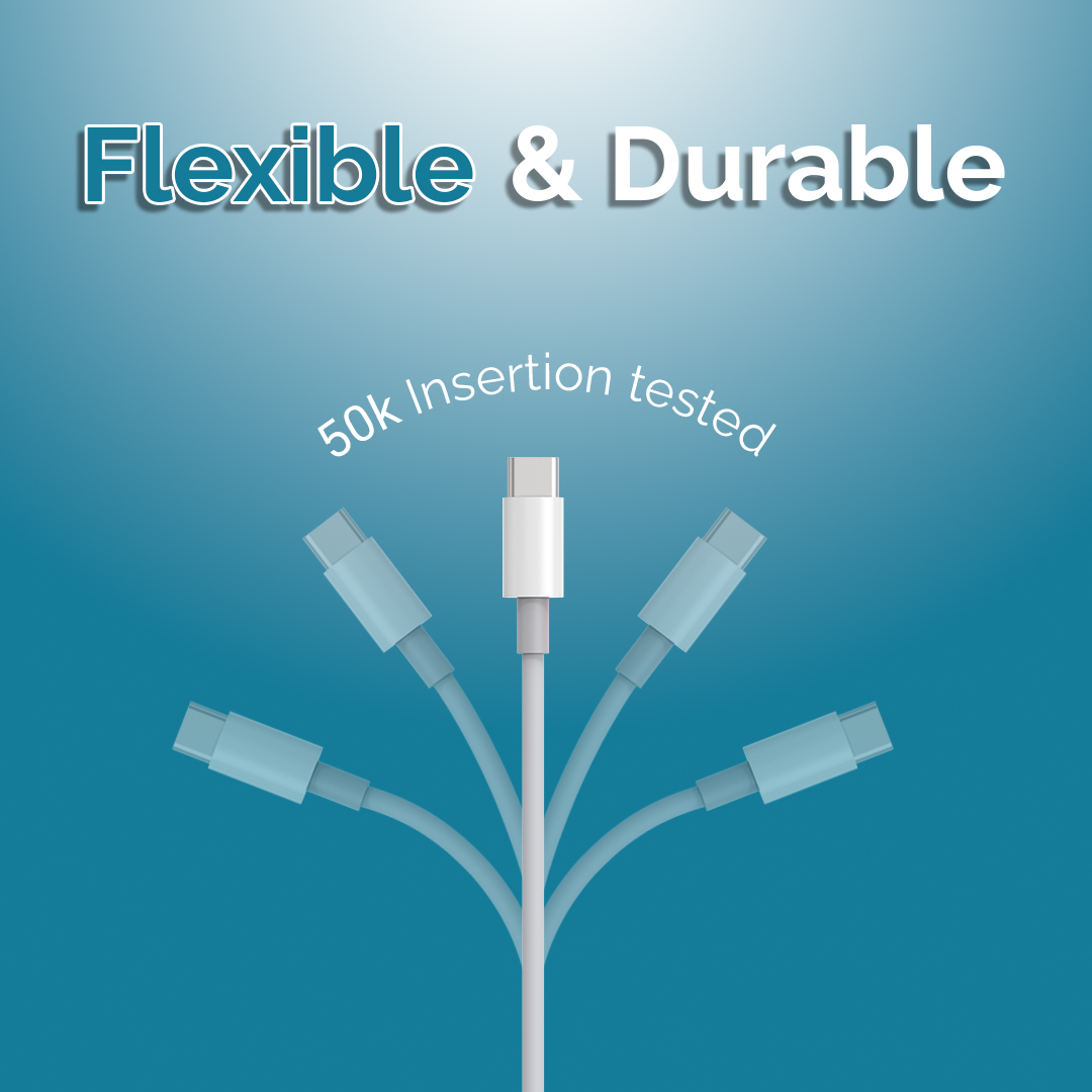 Compatibility C To C Usb Type Charging Cable 1 Meter White Plastic Copper 3a Data