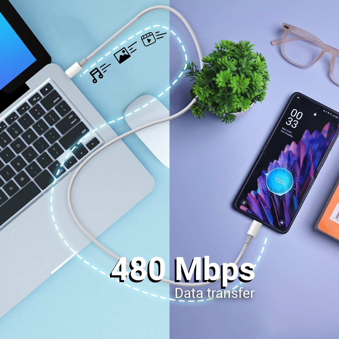Compatibility C To C Usb Type Charging Cable 1 Meter White Plastic Copper 3a Data