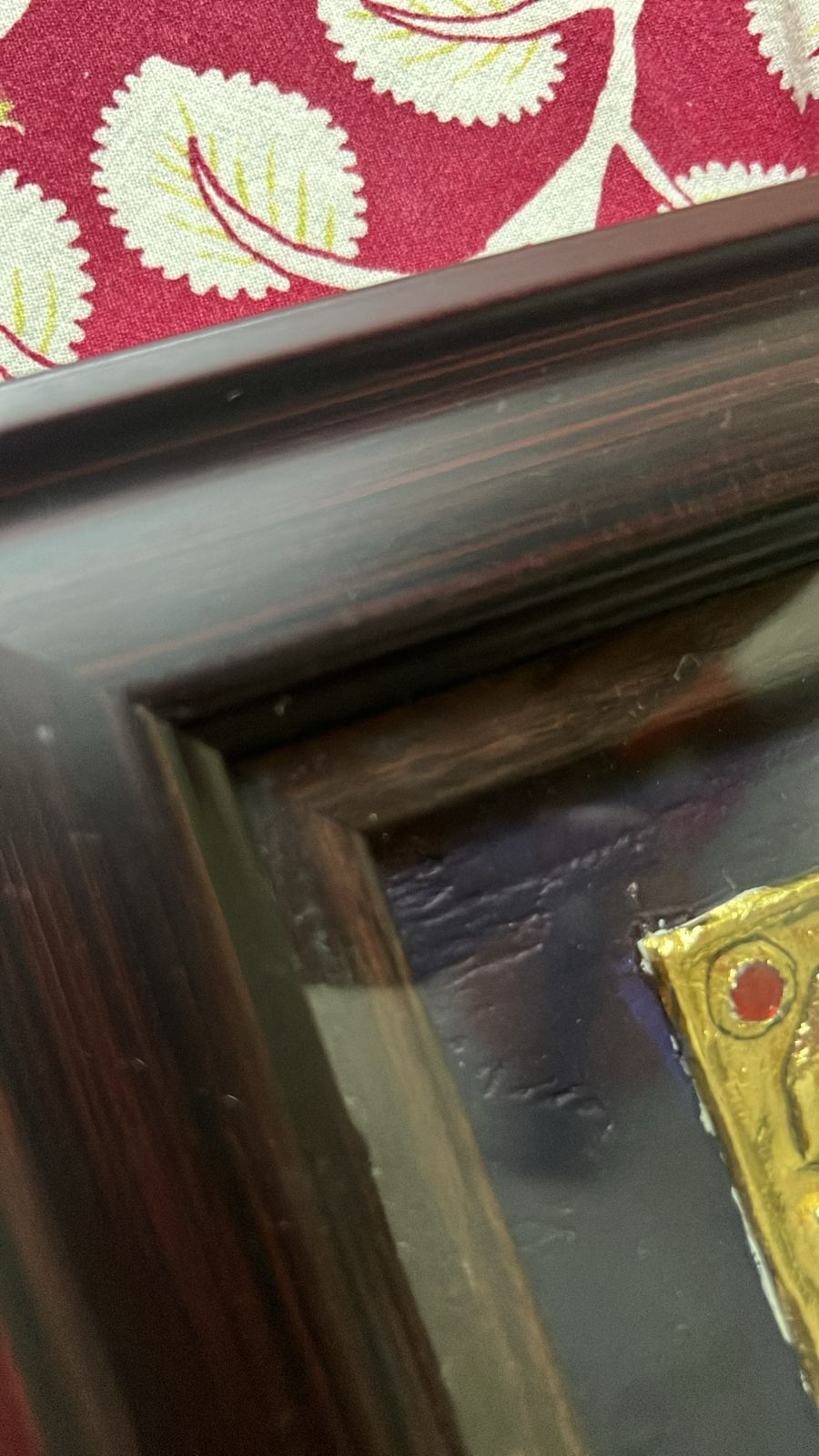 Color: Brown Laxmi Devi Tanjore Art