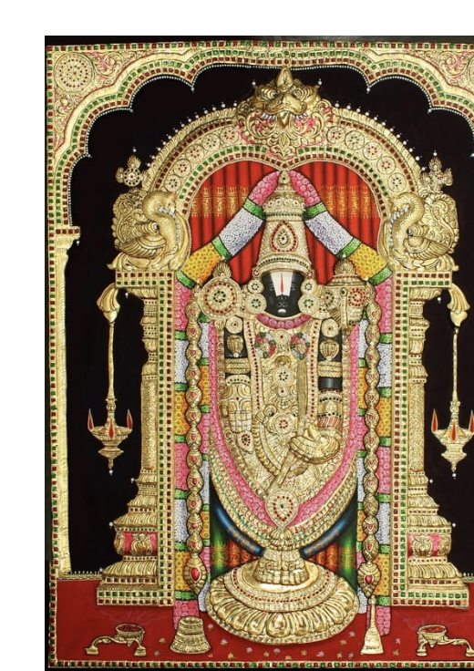 Lord Shiva Family Tanjore Painting - Frame Color: According To Your Requirements.