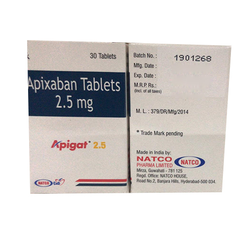 2.5mg Apixaban टैबलेट्स