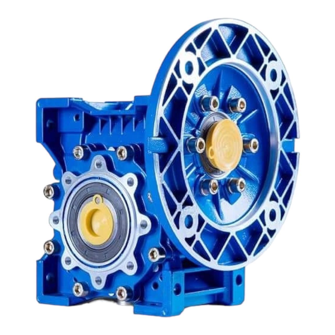 Worm Gearbox - Iron Material, 12.8 Kg Weight, Grey Color | High Efficiency 85%, 1:7.5 To 1:100 Rpm Output Speed, Insensitive To Shocks, Compact Design