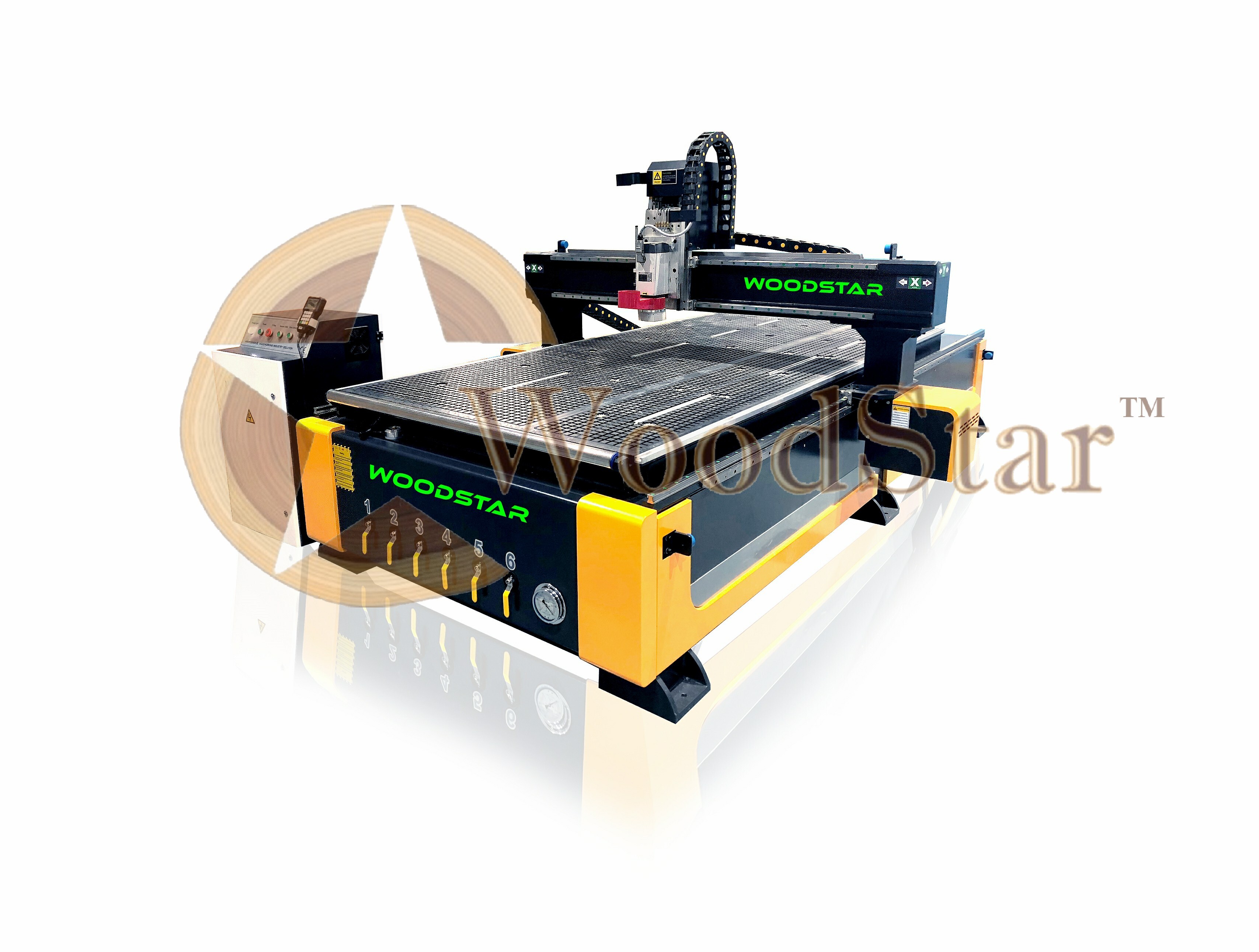 Woodstar Cnc Router - 1500x2500mm Heavy Duty Stepper Woodworking Machine | 24000 Rpm, 9.0 Hp, 1300kg Weight, 12,000+ Designs Included