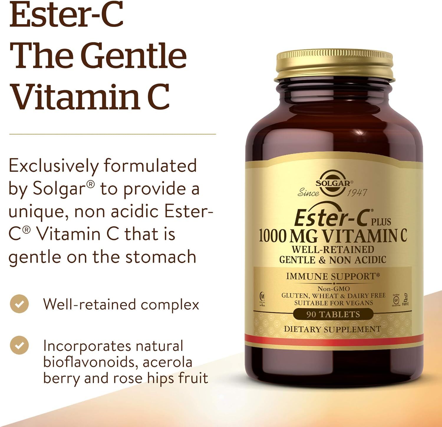 Solgar Ester-c Plus 1000 Mg Vitamin C (Ascorbate Complex), 90 Tablets