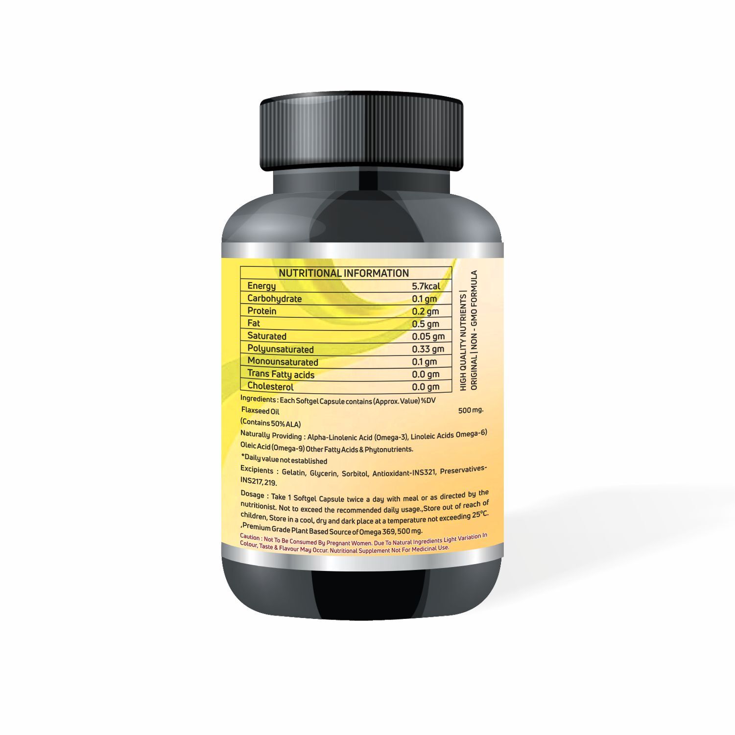 Omega Capsule - Omega-3 Blend For Heart Health | Reduces Blood Clot Risk, Lowers Inflammation, Supports Mental Clarity & Focus In Children