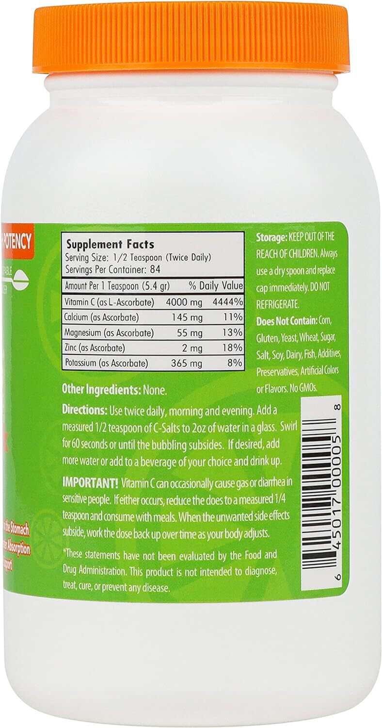 C-salts Buffered Vitamin C Powder Supplement Original 8oz