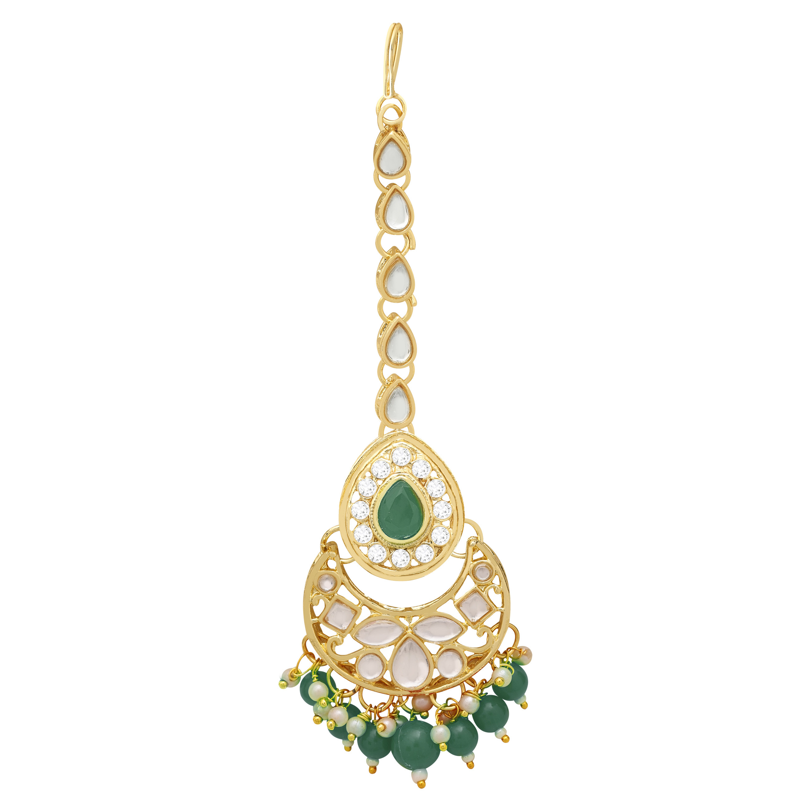 Emerald Elegance Kundan Choker Necklace Set