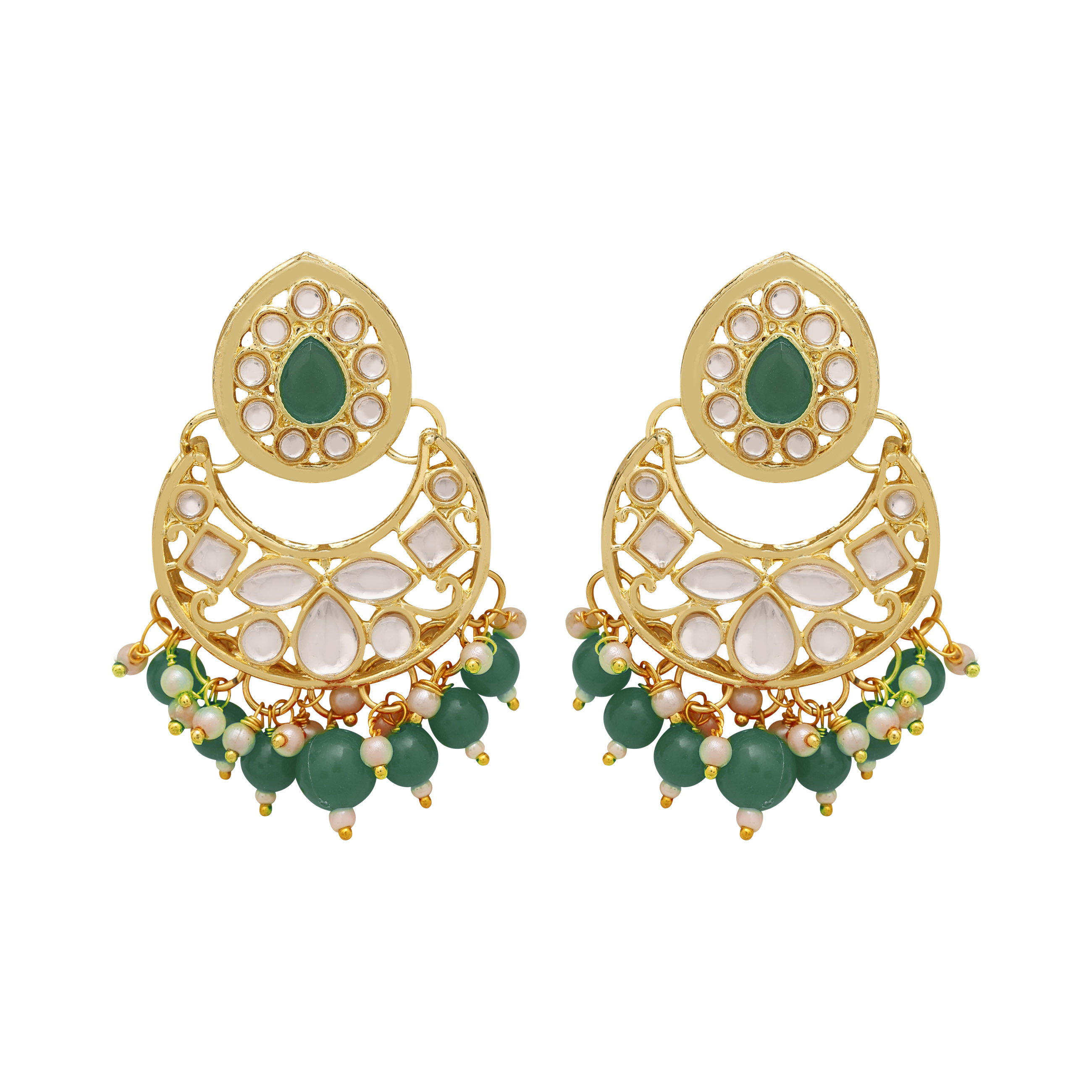 Emerald Elegance Kundan Choker Necklace Set