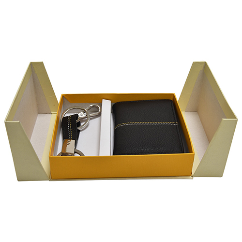 Black Square Leather Gift Set Of 2 - High-Quality Leather, Various Sizes Available, Different Colors - Elegant Corporate & Personal Gifting Solutions