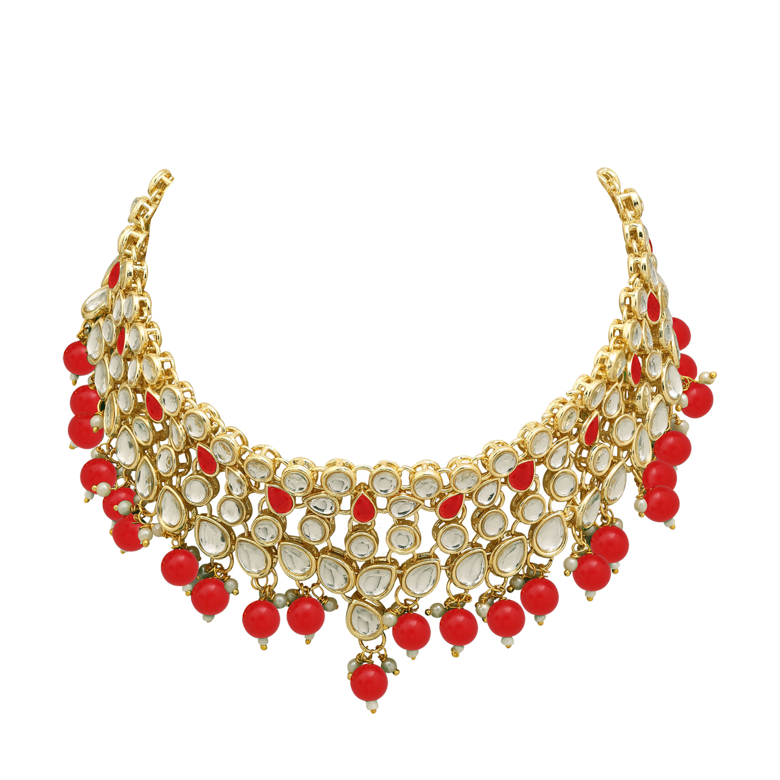 Classic Elegance Kundan Set For Women & Girls - Color: Red
