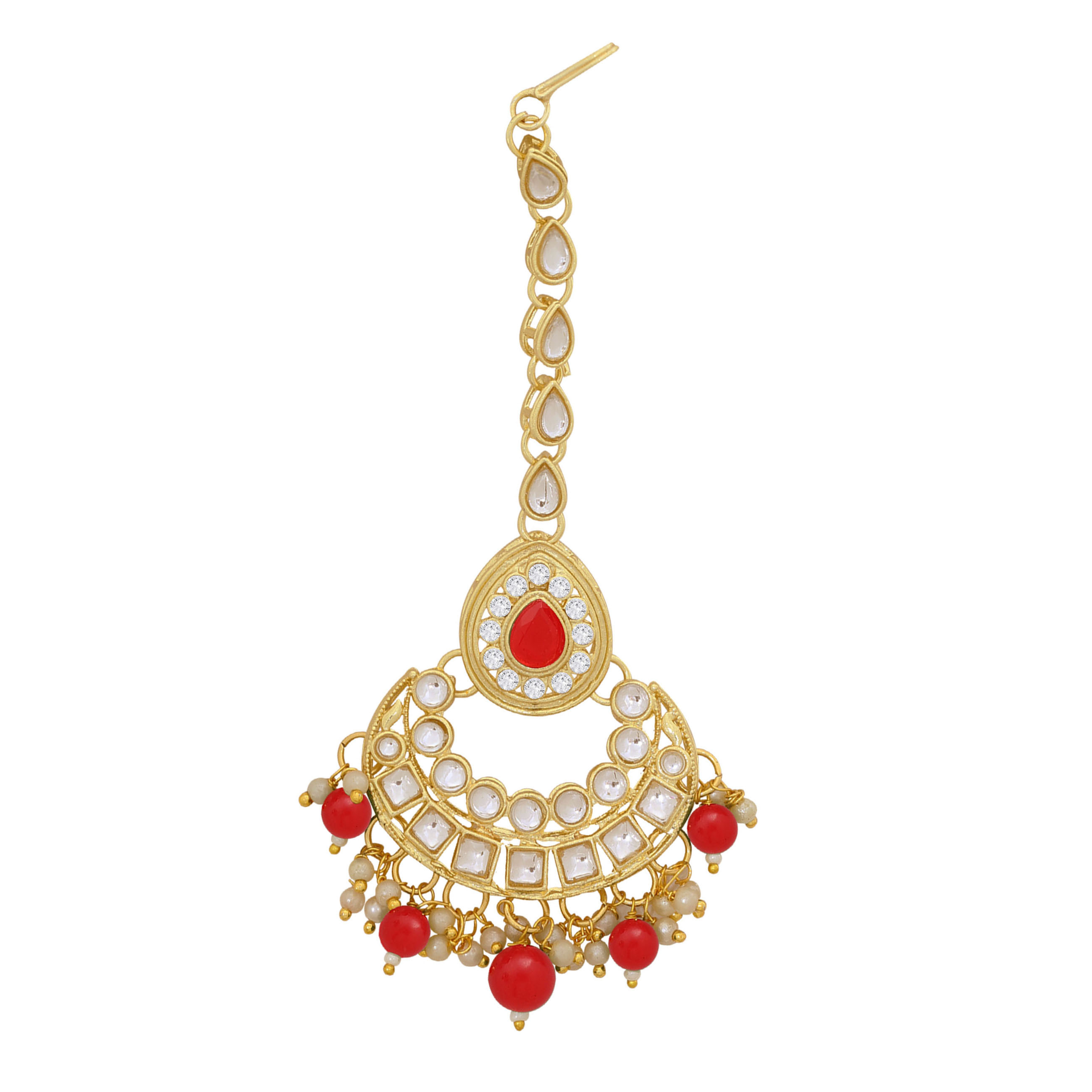 Classic Elegance Kundan Set For Women & Girls - Color: Red