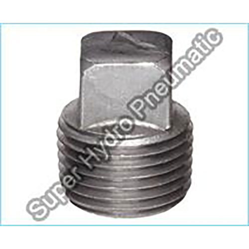 Mild Steel Square Plug - Standard Size | Silver Finish, Ideal For Hydraulic Fittings