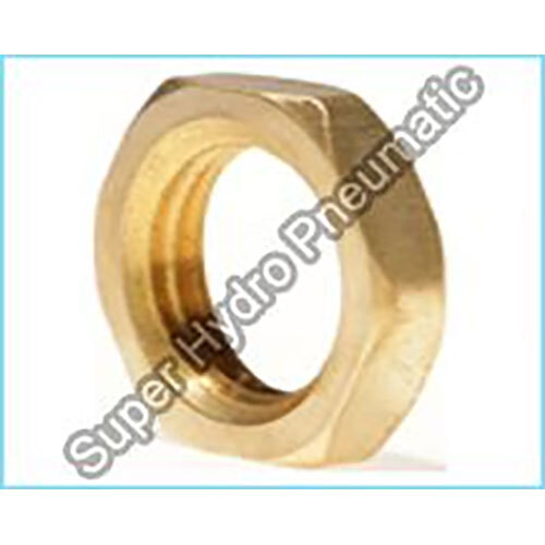 Brass Check Nut - Standard Size, Golden Color | Polished Finish, Round Shape