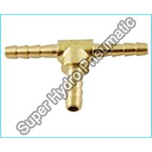 Brass Hose Tee - Standard Size, Golden Polished T-Shape | Premium Brass Material, Rust-Resistant Finish