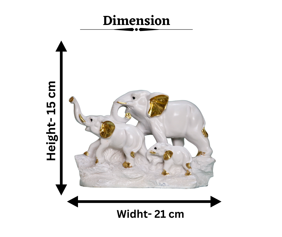 Elephant Statue - Handcrafted Resin, 12x10 Inches, Elegant Gray Finish | Unique Decorative Art Piece For Home And Office Decor