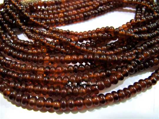 Natural Hessonite Garnet 4-5mm Plain Rondelle Shape Beads Strand 8''long