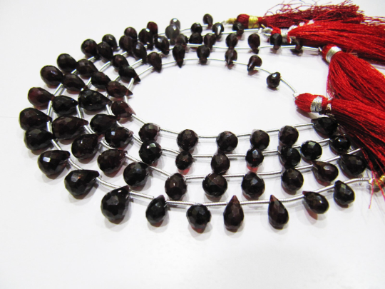 Natural Garnet Teardrop Shape Faceted 5x8mm To 6x10mm Strand 8''long