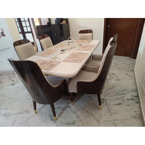 Onyx Marble Luxury Top Dining Table No Assembly Required